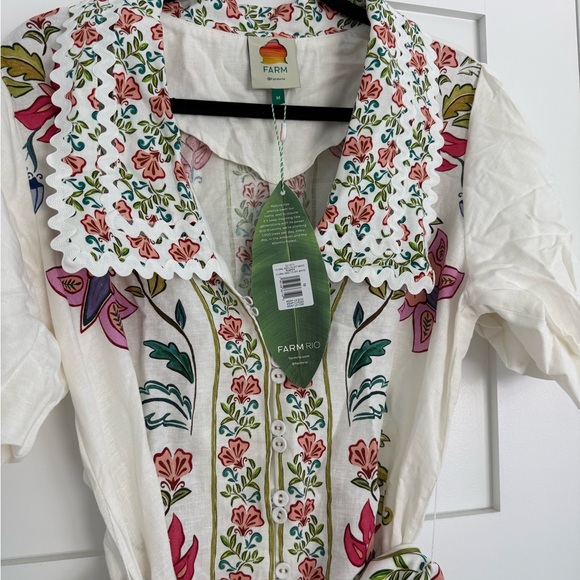 FARM Rio Floral Jumpsuit - White and Multicolor - New with Tags - Picture 3 of 4